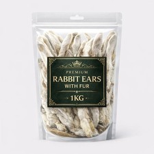 1kg Natural Rabbit Ears with Fur For Dog Treats | Air-Dried Dog Chews
