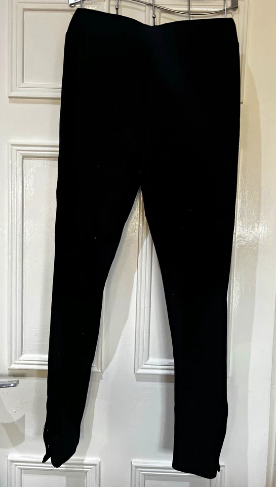 Peacocks Women’s Black Smart Sexy Leggings Size 12 Stretch Ankle Button Detail - Image 1 of 4