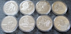 8 Kanada Silber Dollar,  1993 -2001 925er PP  unter Spot