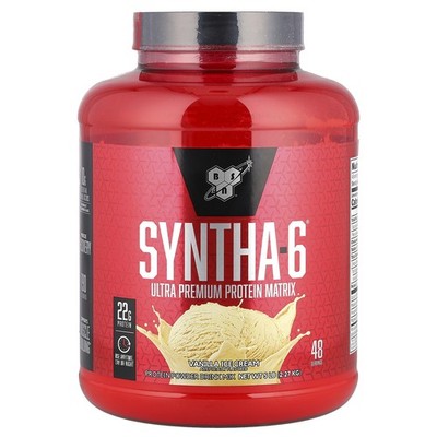 BSN, Finish First Syntha-6, Protein Powder Drink Mix, Vanilla Ice Cream, 5.0 lbs
