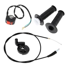  7/8" 22mm Twist Throttle Assembly Accelerator Handle Grips Cable Kit with 