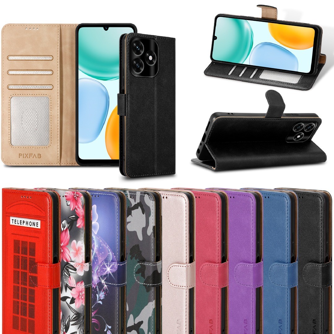 Case For Honor X5C Plus, Leather Wallet Flip Stand RFID BLOCKING