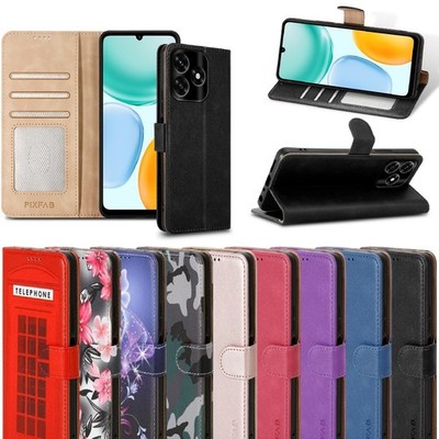 Case For Honor X5C Plus, Leather Wallet Flip Stand RFID BLOCKING Phone Cover