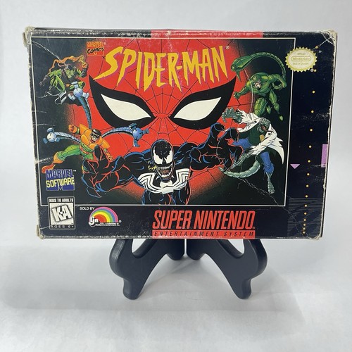 Spider-Man (Super Nintendo SNES) Complete W Poster - Tested - Authentic - Clean - Picture 2 of 12