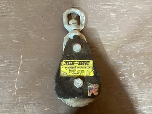 Tuf-Tug 4in Diameter Snatch Block 3,000lb Load Capacity 3/8" Max Cable USA
