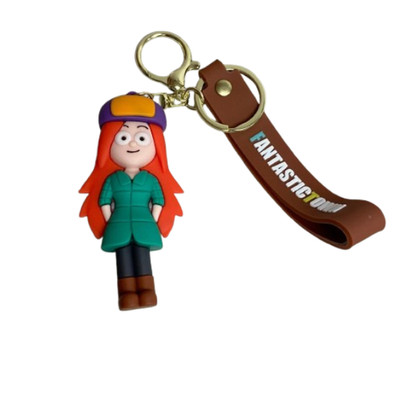 Gravity Falls Wendy 3D Silicone Keychain Cartoon Character Charm Accessory