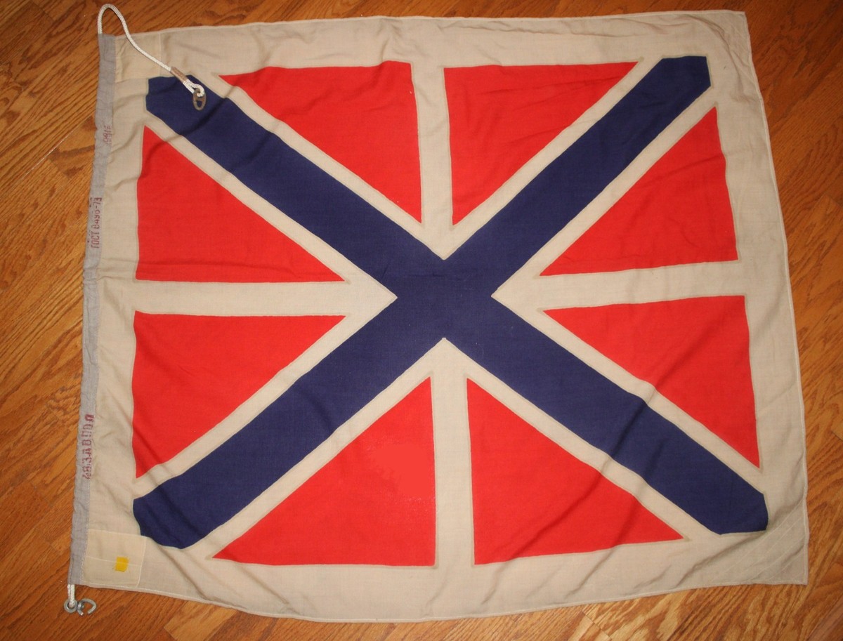 Vintage 1981 Soviet Navy Flag, Authentic USSR Stem-Jack, Large