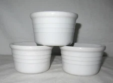 Le Creuset Stoneware Ramekins Custard Cups Set Of 3 White 6 OZ