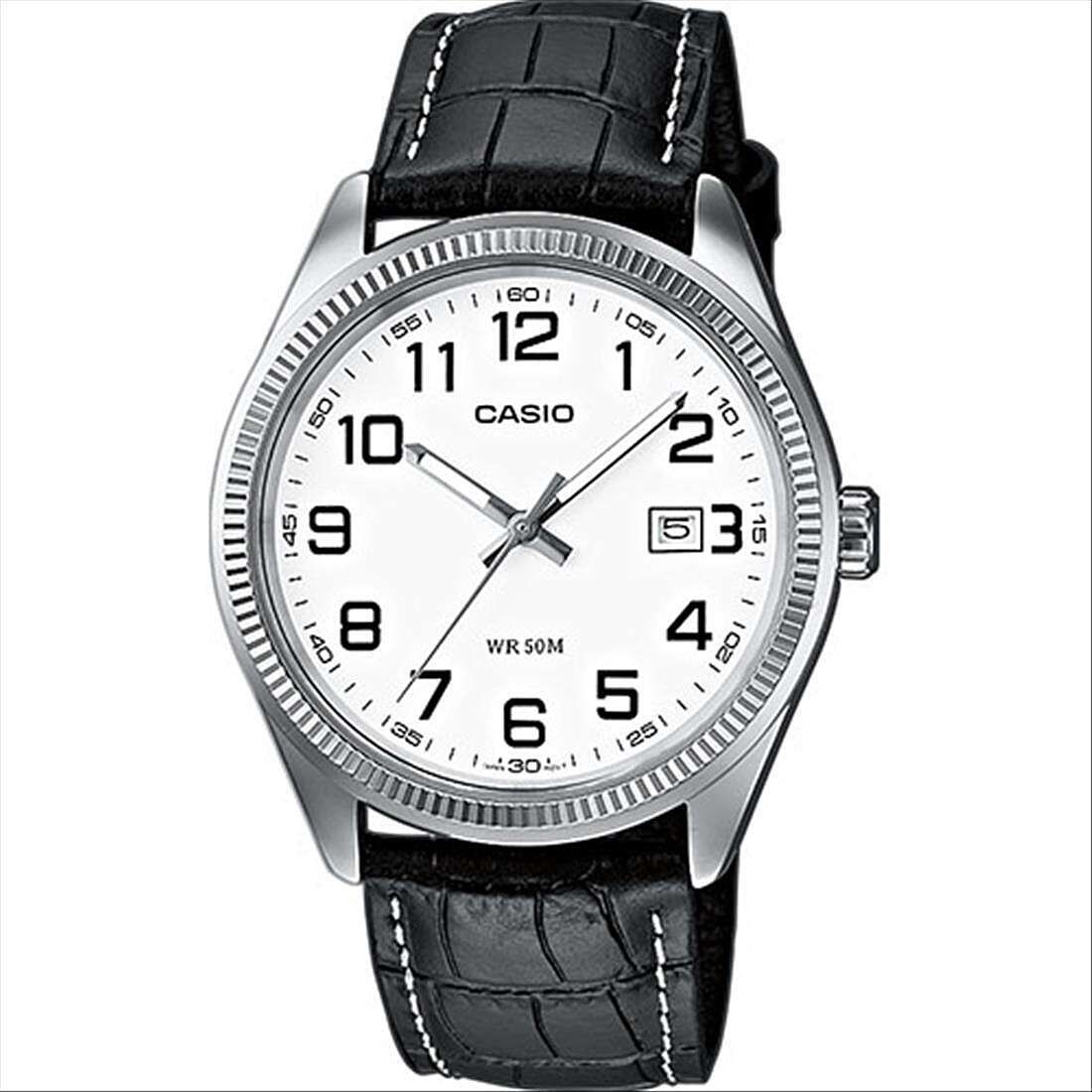 Orologio Donna CASIO LTP-1302PL-7BVEG Vera Pelle Nero Bianco Classico Vintage