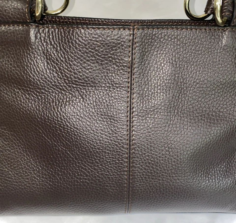 Stunning Genuine Leather ITALIAN BORSE IN PELLE Dark Brown Handbag MOD EUC - Image 3 of 4