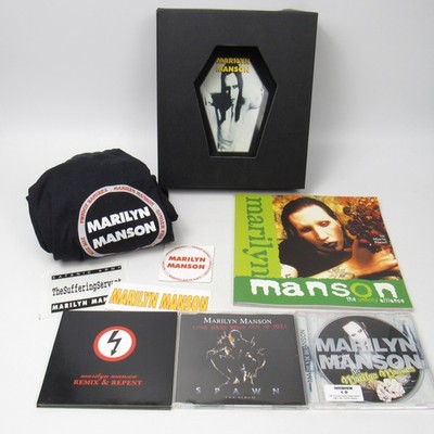 Marilyn Manson Coffin Box Set With Shirt / Book / Stickers / 3 CDs - READ
