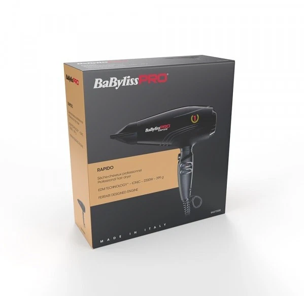 Babyliss Pro Sèche-cheveux ionique Rapido 2200W Ionic Dryer Professional Noir - Photo 4/4