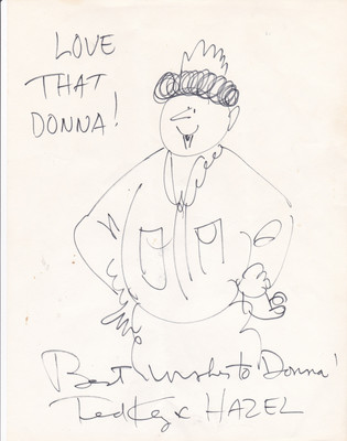 ORIG. 1976 DRAWING of HAZEL Comic Strip Character INSCRIBED & SIGNED by TED KEY