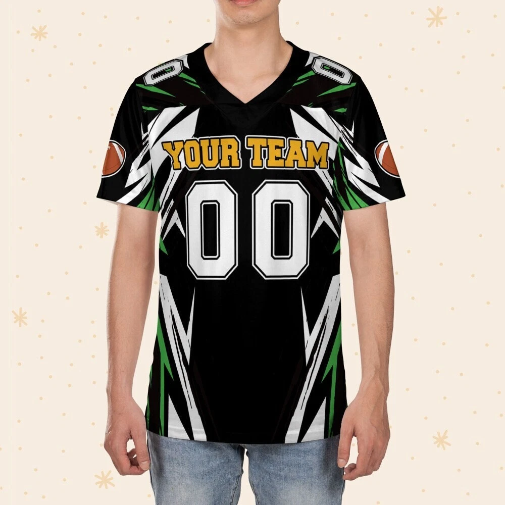 Personalize Mickey Football Jersey Greend Yellow