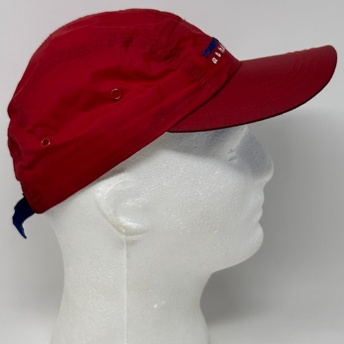 Vintage Tommy Hilfiger Athletics Camp Hat Baseball Cap 5 Panel Strapback Red - Picture 7 of 9