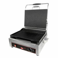 Cecilware® Pro SG1LG 20" Single Plus Cast Iron Sandwich Panini Grill w/ Groov...
