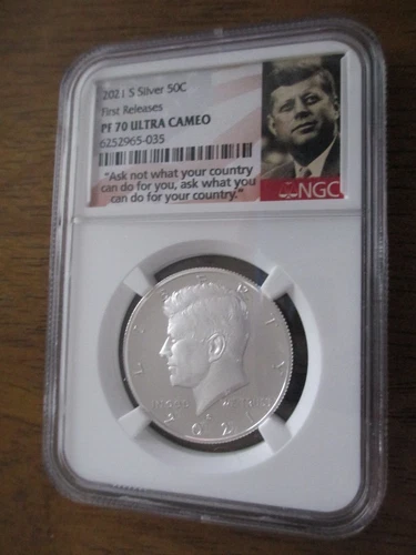 2021 S Silver Kennedy Half Dollar First Releases NGC PF 70 ULTRA CAMEO