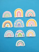 STICKERS x 10 RAINBOW Assorted Paper Crafts Sticker R12B