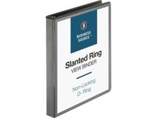 Business Source D-Ring View Binder 1" Capacity 11x8-1/2" Black 28446