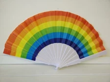2 PCs RAINBOW HAND HELD Folding Fan Dance Wedding Party Decor Fan
