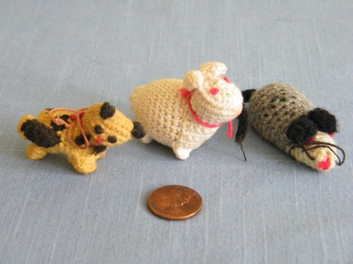 Vintage japanische Amigurumi gehäkelte Miniatur Puppen ~ Menschen, Tiere - Bild 4 von 12
