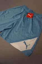 PUMA YOUTH Size LARGE Shorts 15" LAKE BLUE Dri-Fit Active Soccer Sports #318