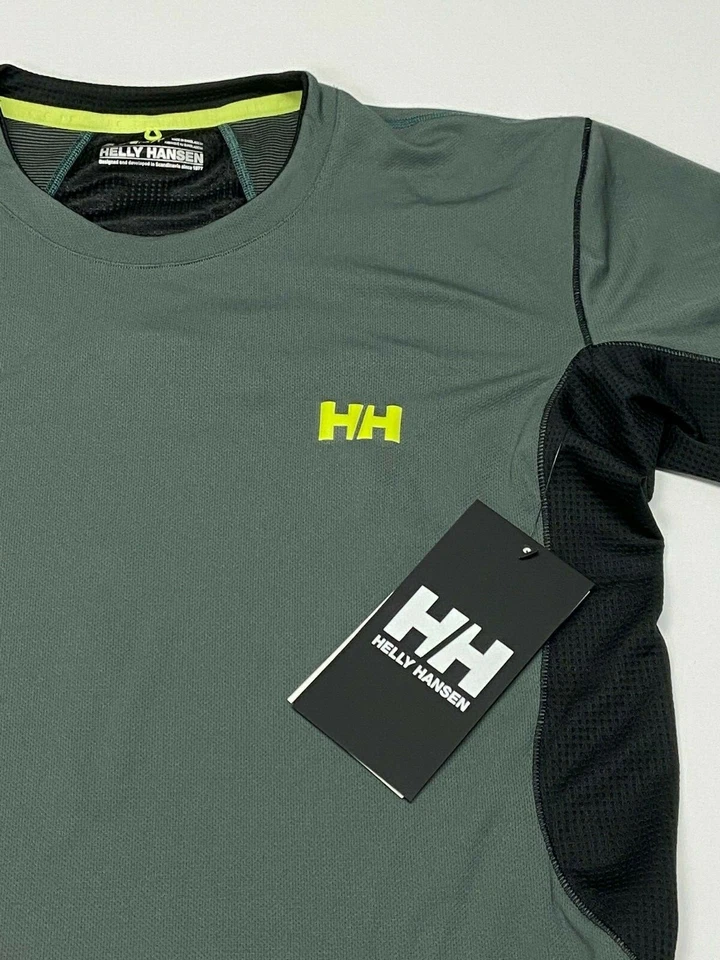 50 美元男式自行车 Enroute Life Flow S/S 球衣 Helly Hansen 全新带标签 S 码衬衫 Gry — 第 3/4 张图片