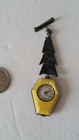 antique art deco sterling Albus pocket waTch Yellow Ena pin/pendAntmel