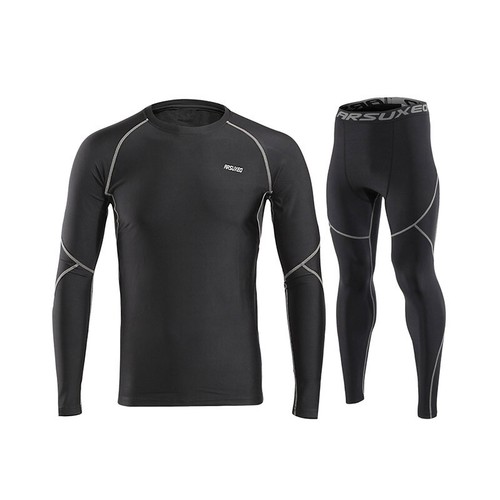 Men's Fitness Running Leggings Cotton Pants Sports Long Sleeve T-shirt Suits - Picture 19 of 21