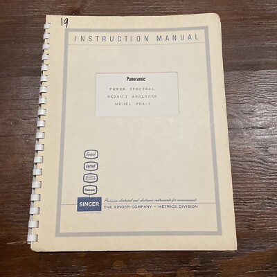 Panoramic Model PDA-1 Power Spectral Density Analyzer Instruction Manual 