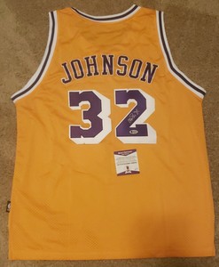 magic johnson signed jersey ebay