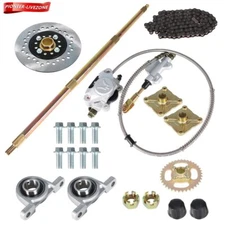 Go Kart Rear Live Axle Kit, Brake Assembly,Sprocket & Hub,Hub Drift Trike, Chain