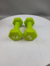 Amazon Basics Neoprene Workout Dumbbell Green Set of 2 Weight Set 5 lbs