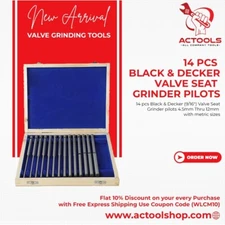 Black & Decker Valve Seat Grinder Pilots 14Pcs Grinding Hardened Stems ACTOOLS