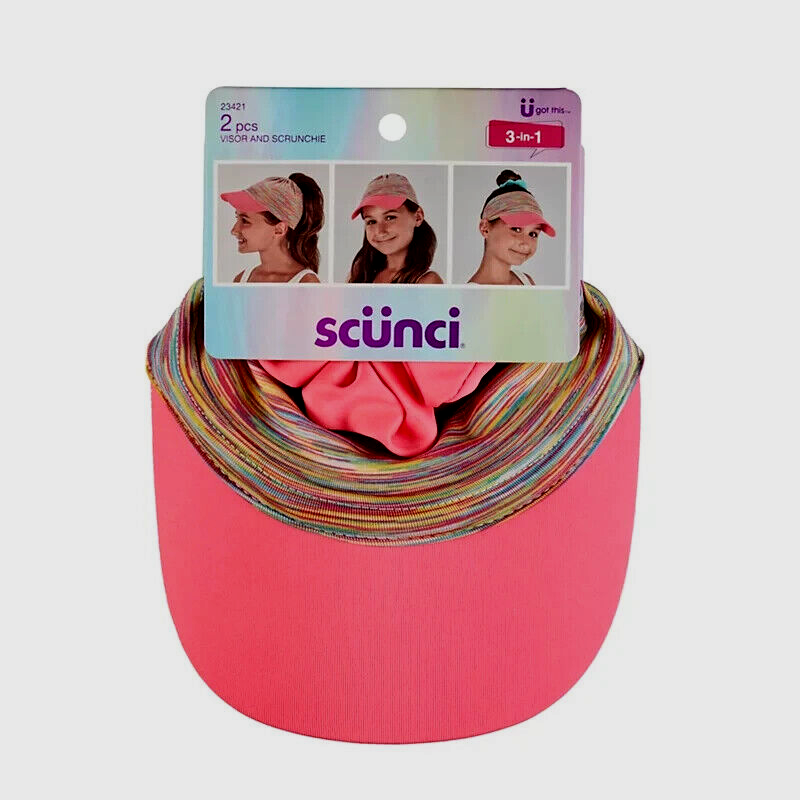 Scunci Girls 2 Piece Visor & Scrunchie Hot Pink Hair  display picture 1