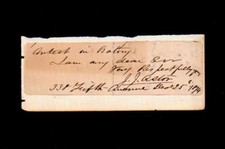 1874 John Jacob Astor 111 - the Third signed hand written from letter signature