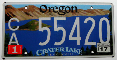 USA Nummernschild aus Oregon ''CRATER LAKE CENTENNIAL''. S-9128.