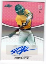 2022 Leaf Perfect Game Glossy John Lopez Pink Auto RC 1/1