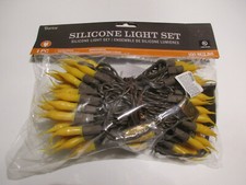Silicone Minature Light String Set 100 Count with 32' Brown Cord Indoor Outdoor