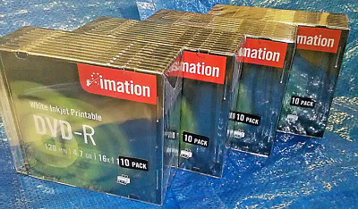 DVD-R Imation White Inkjet Printable 120 min 4,7 GB 16X Insgesamt 40 Stück 
