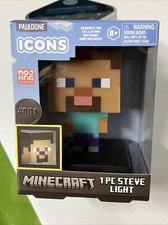 Minecraft STEVE Icon Light 3D Character Lamp Nightlight Video Game Figure Decor