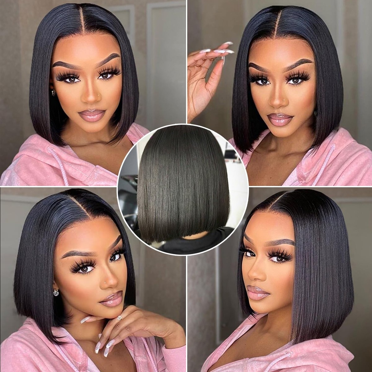 Synthetic Bob Wig Heat Resistant Adjustable Cap Glueless Natural Look Amazon.com : DWY Mono Top Lace Front Synthetic Wigs Futura  main image 4