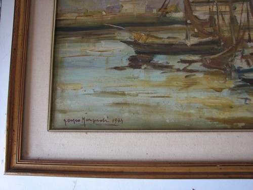 QUADRO OLIO SU TELA DI ORFEO MANFREDI 1974 - Photo 4/8