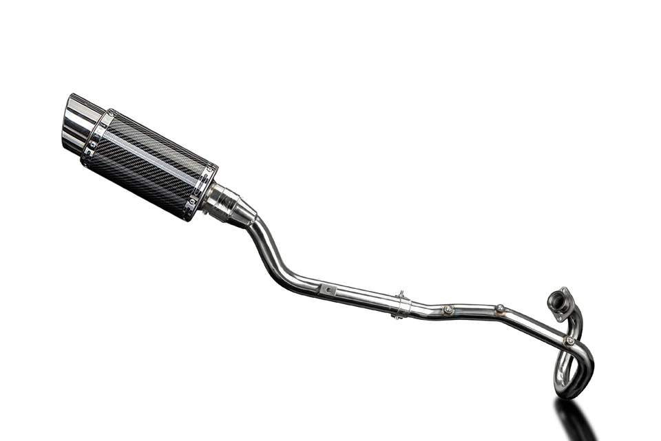 Silenciador de carbono redondo de 8" escape completo Yamaha XT225 Serow 1986-2007 Foto 2 de 4