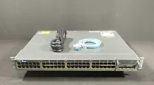 Cisco WS-C3750X-48T-S 48 Port Gigabit Switch w/C3KX-NM-10G Module
