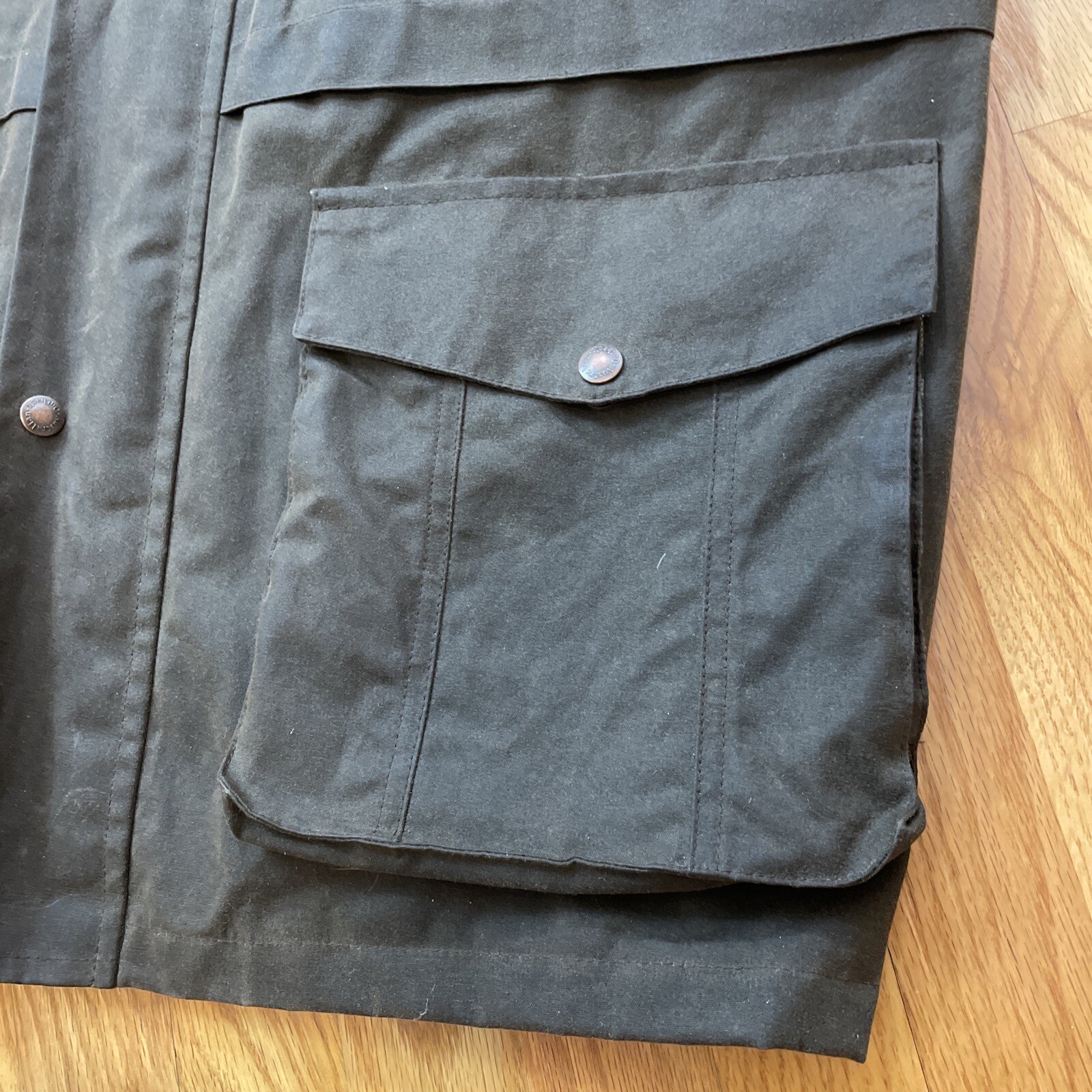 Australian Outback Collection Jacket Men XL Brown Waxed Oilskin Rancher