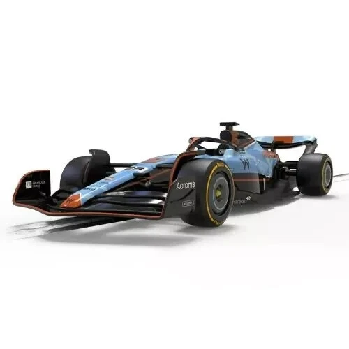 Coche tragamonedas Scalextric C4559 Williams FW45 Alex Albon Gulf Edition