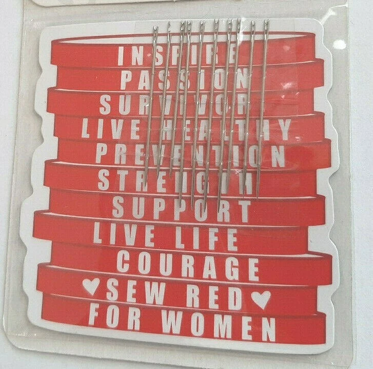 SINGER 10 agujas autoenhebradas y COSER CORAZÓN ROJO pulsera imán costura RARO Foto 2 de 2