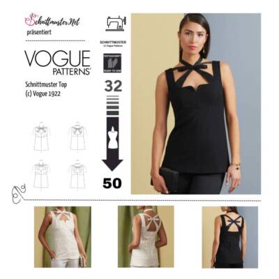 Schnittmuster Tops Vogue v1922 32-40/42-50