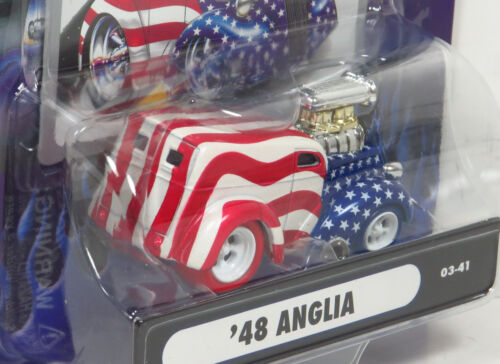 Muscle Machines Stars & Stripes USA Red Blue Tires 1948 Ford Anglia 03-41 Chase - Picture 3 of 6